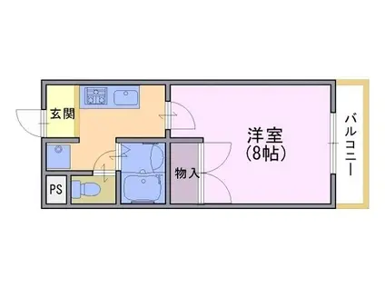 阪急京都線 長岡天神駅 徒歩7分 5階建 築29年(1K/3階)の間取り写真