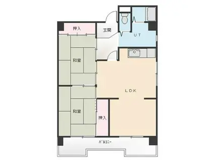 向が丘ハイツ(2LDK/5階)の間取り写真