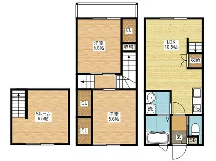 MODERN PALAZZO 戸石B(2SLDK/1階)の間取り写真