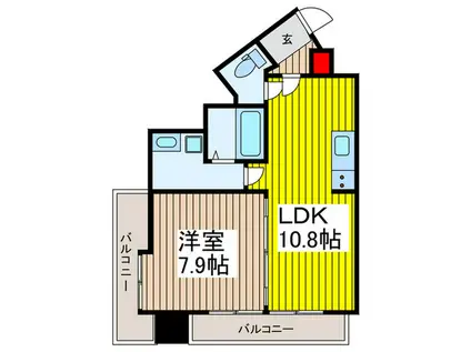 川口ファミリーマンション(1LDK/9階)の間取り写真