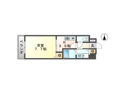 エスペランサ真清田(1K/2階)の間取り写真