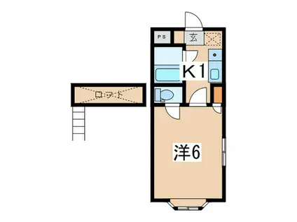 N-HOUSE(1K/2階)の間取り写真