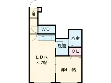 ホワイティ豊平(1LDK/2階)の間取り写真