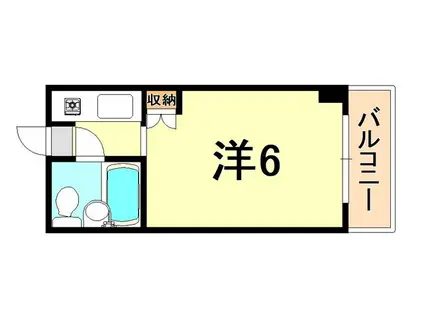 カーサ岡崎(ワンルーム/1階)の間取り写真