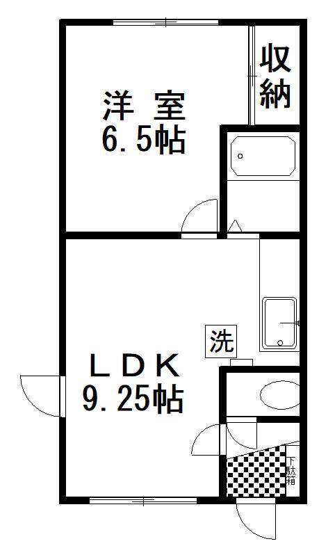 HEIGHTS POEM(1LDK/2階)の間取り写真