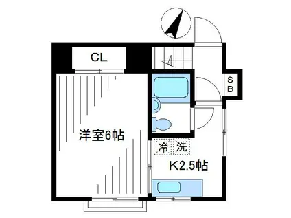 矢島ハイツ(1K/1階)の間取り写真
