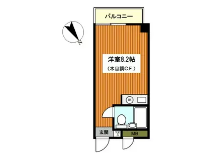 FKDビル(ワンルーム/5階)の間取り写真