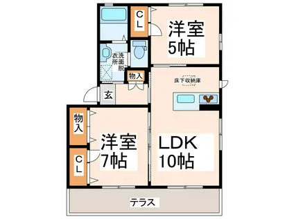 サンライト光の森(2LDK/1階)の間取り写真