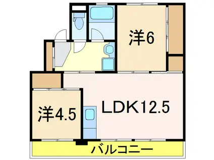 スカイクレスト与板I(2LDK/1階)の間取り写真