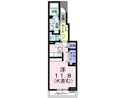 タイタン(ワンルーム/1階)の間取り写真