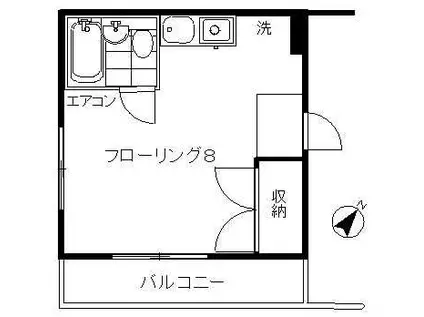 橋本ハイツ(ワンルーム/4階)の間取り写真