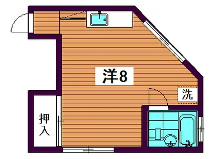 貸アパート 1R 中延5丁目(ワンルーム/2階)の間取り写真