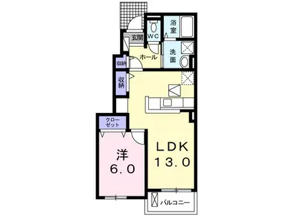 レモングラス(1LDK/1階)の間取り写真