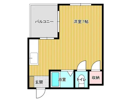 ハウスビューティフルモア(ワンルーム/2階)の間取り写真