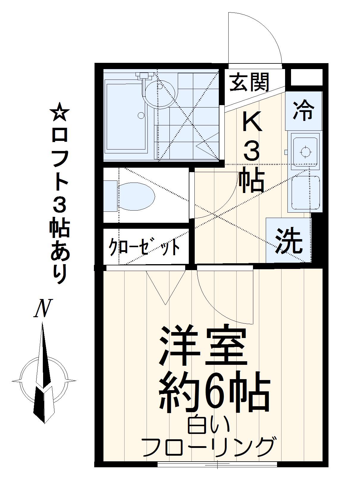 ALOALO(1K/1階)の間取り写真