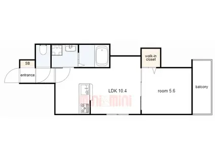 HEBEL BLUME 新神戸(1LDK/3階)の間取り写真