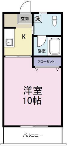花やしき大原(1K/2階)の間取り写真