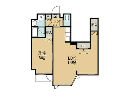 TKH-II(1LDK/3階)の間取り写真