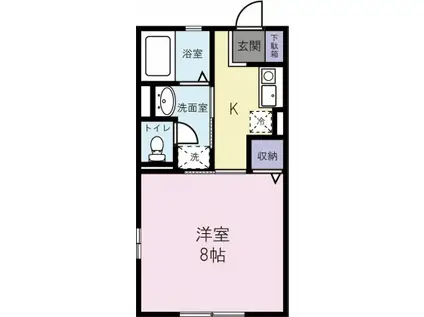 HEIM BELL(1K/2階)の間取り写真