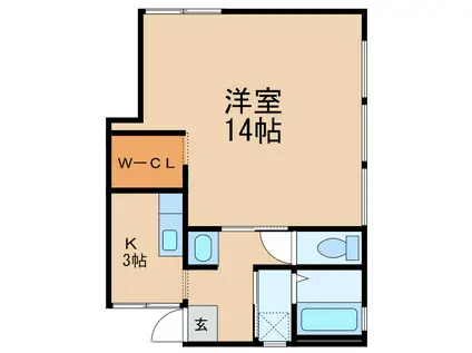 メゾンフェリス楠見中(1K/2階)の間取り写真