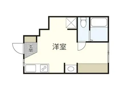 ポルトボヌール府中弐番館(ワンルーム/1階)の間取り写真
