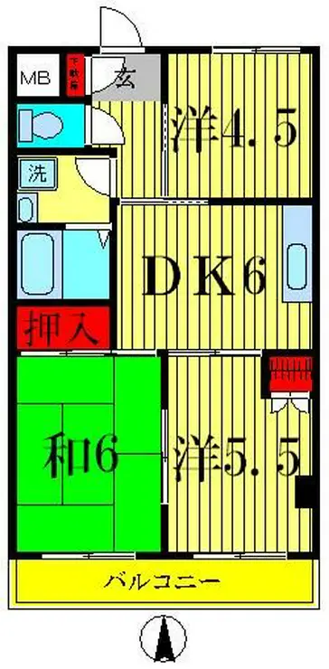 エクセレントパレス 3階階 間取り