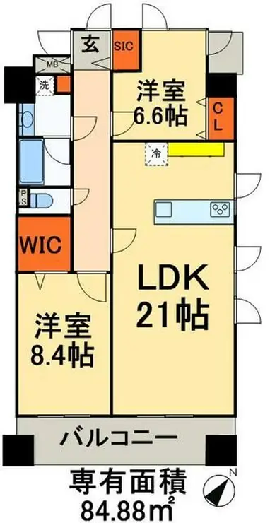 ロイヤルパークスシーサー南千住 7階階 間取り