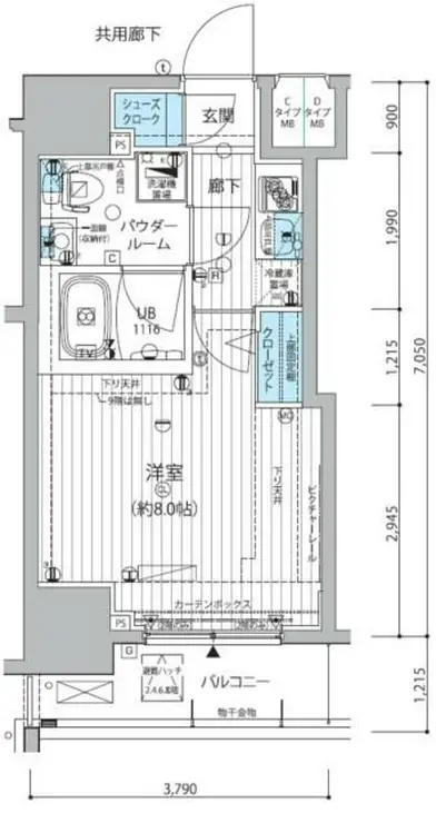 メインステージ三田アーバンスクエア 8階階 間取り