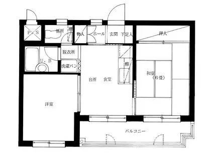 40PAL(2DK/1階)の間取り写真