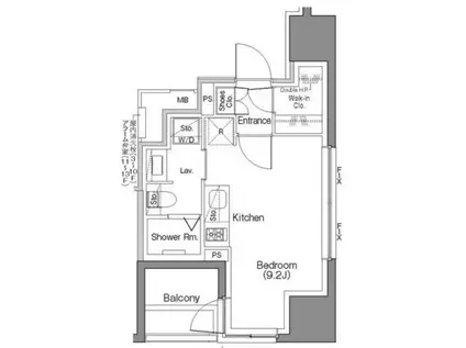 ザ・パークハビオSOHO大手町(ワンルーム/5階)の間取り写真