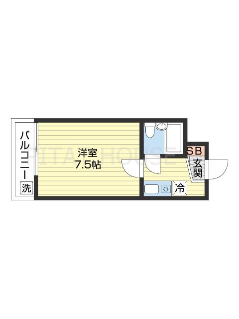 オーティーハイツ黒田(1K/3階)の間取り写真