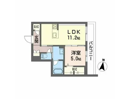 シャーメゾン壺川(1LDK/2階)の間取り写真
