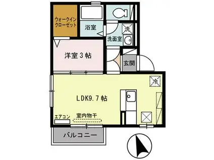第8ウエスタンハイツ(1LDK/2階)の間取り写真