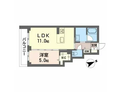 メープル(1LDK/2階)の間取り写真