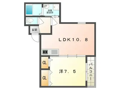 フジパレス守口V番館(1LDK/1階)の間取り写真