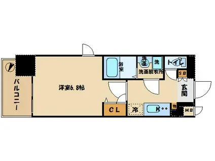 レジュールアッシュ神戸元町(1K/13階)の間取り写真