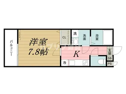 リブリ・ブルージュ(1K/3階)の間取り写真