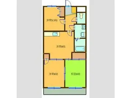 エステート村木(3DK/2階)の間取り写真