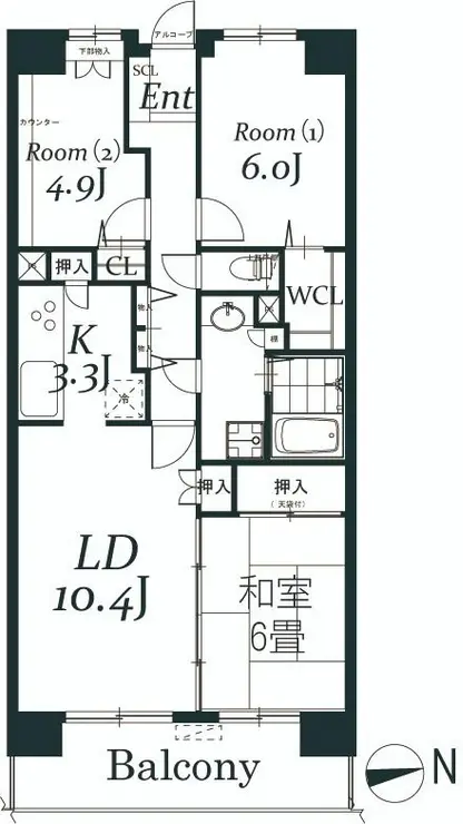 白井ロジュマン 9階階 間取り