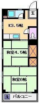 綾瀬パークハイツ(2DK/2階)の間取り写真