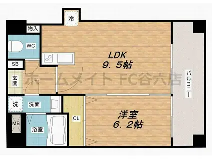 アーデンタワー立売堀(1LDK/12階)の間取り写真