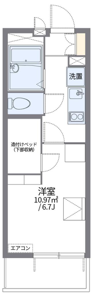 レオパレス加島駅ダイレクトII(1K/1階)の間取り写真