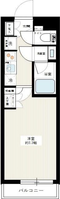 ARCOBALENO ITABASHISAKURAGAWA(1K/1階)の間取り写真
