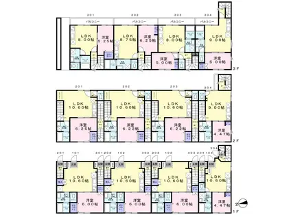 グランステージ西蒲田(1LDK/1階)の間取り写真