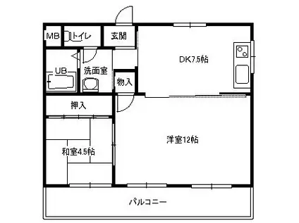 メゾン惟信(2DK/3階)の間取り写真