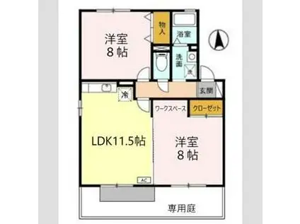 サンガーデン南四日市C(2LDK/1階)の間取り写真