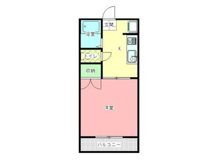 レインボーハイツ(1K/2階)の間取り写真