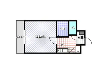 シャンテ三船III(1K/4階)の間取り写真