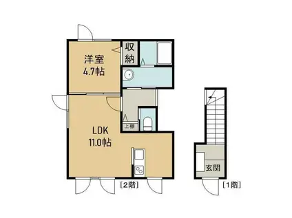 SPERANZA(1LDK/2階)の間取り写真