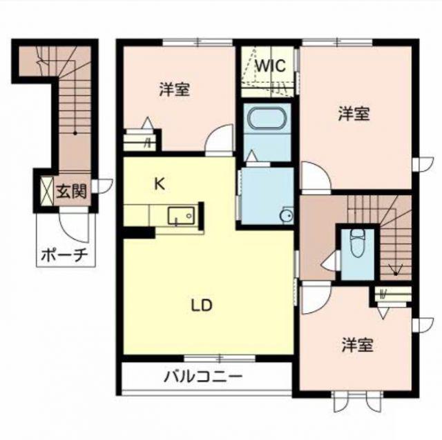 MASTCOURT秋葉(3LDK/2階)の間取り写真